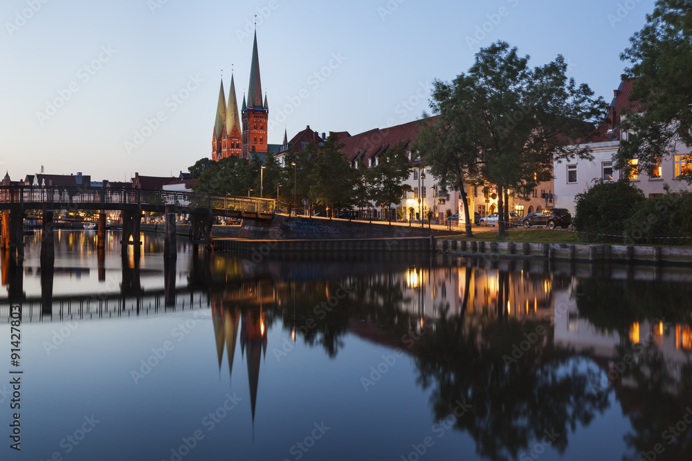 Lübeck, Obertrave, Marienkirche, Petrikirche