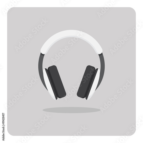 Vector of flat icon, headphones on isolated background