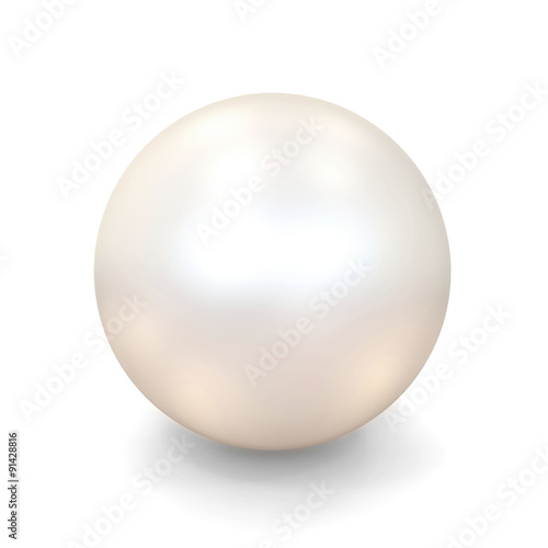 Shiny White Pearl isolated on white background