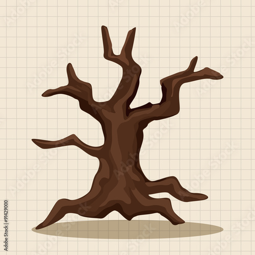 Halloween tree theme elements