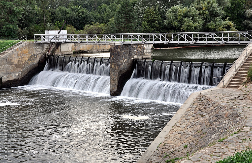 sluice, river Svratka, Czech Republic, Europe