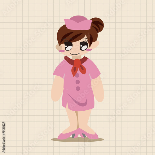 flight attendants theme elements vector,eps