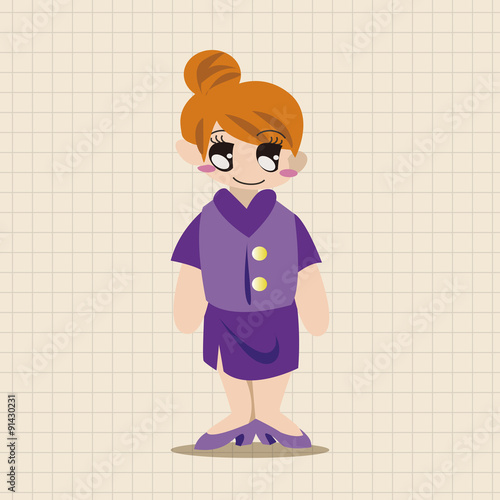 flight attendants theme elements vector,eps