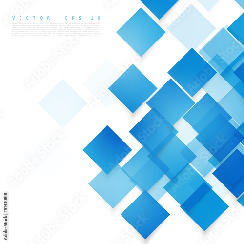 Vector blue squares. Abstract background. 