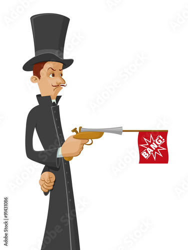 Man with dueling pistol