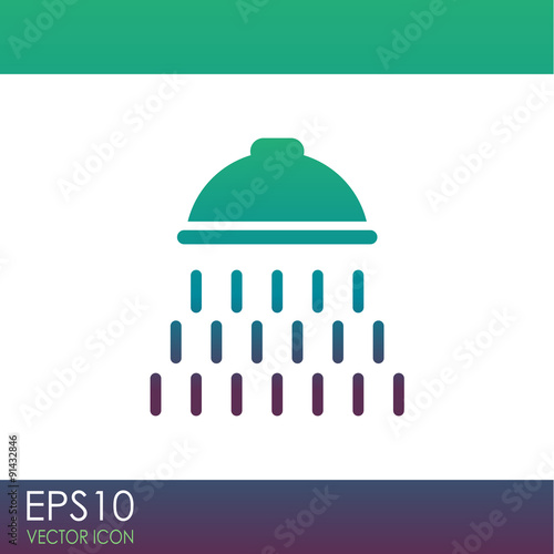 Shower vector icon with water drops symbol.