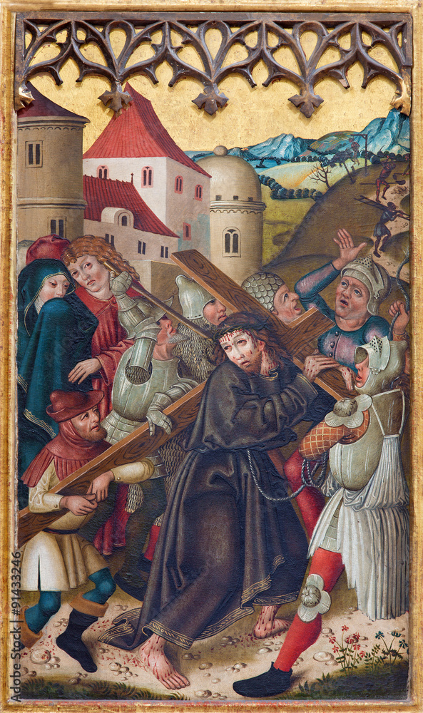 Neuberg and der Murz - paint of Jesus under cross (1505)