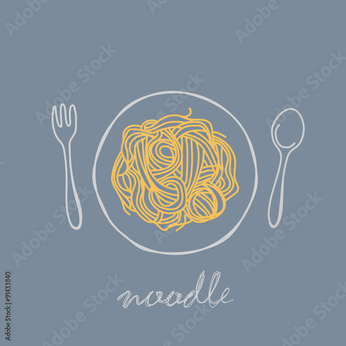 noodle line illustration symbol style