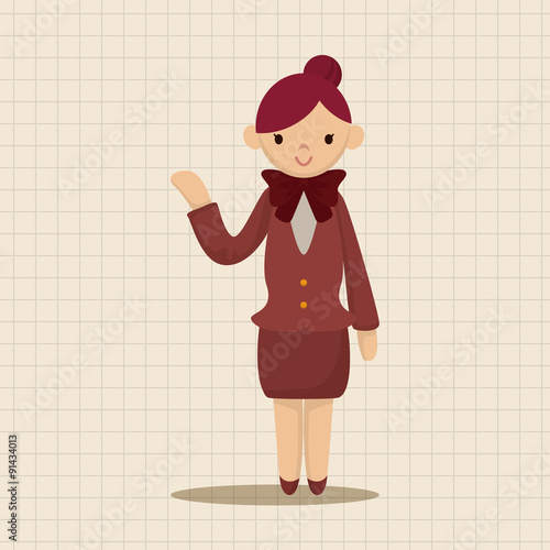 flight attendants theme elements vector,eps