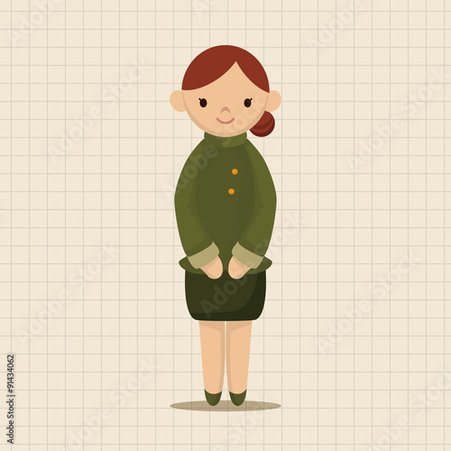 flight attendants theme elements vector,eps