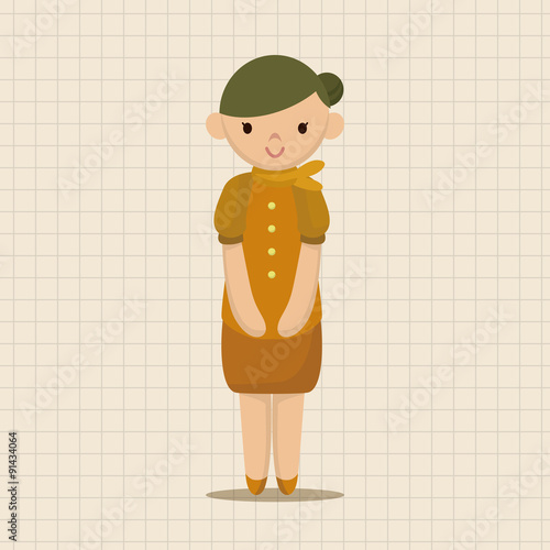 flight attendants theme elements vector,eps