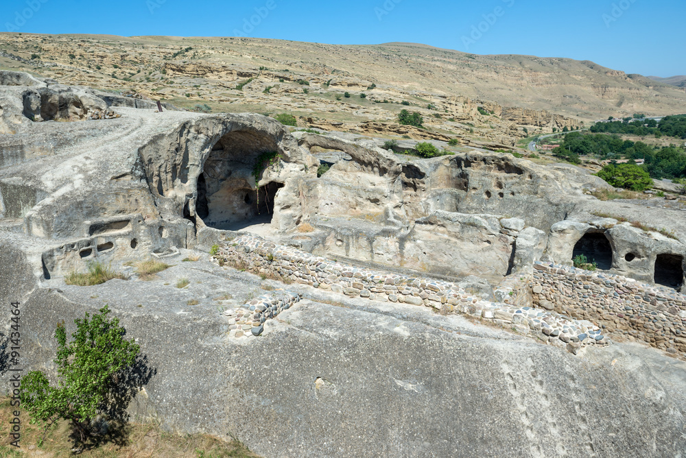 ancient rock-hewn town called Uplistsikhe in Georgia