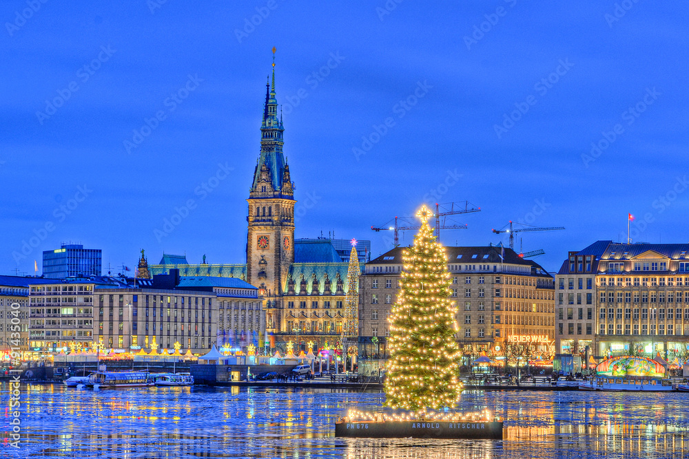 Weihnachten Alster in Hamburg