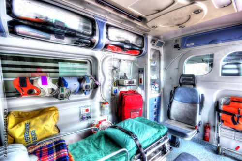 Inside of an ambulance in HDR
Photo in HDR of an ambulance seen from the sanitary space
