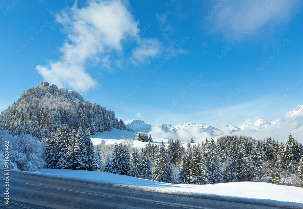 Obraz premium Winter mountain landscape (Austria, Bavaria).