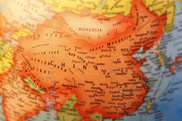 Wandcirkels China China uitgelicht op draaiende globe  © Stillfx