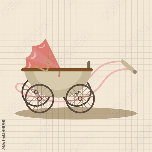 Baby carriages theme elements