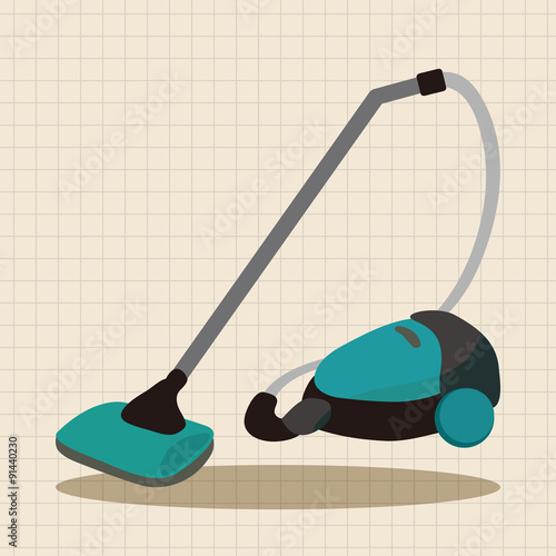 Home appliances theme vacuum cleaner elements