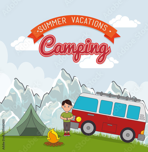 Camping vacation and travel photo