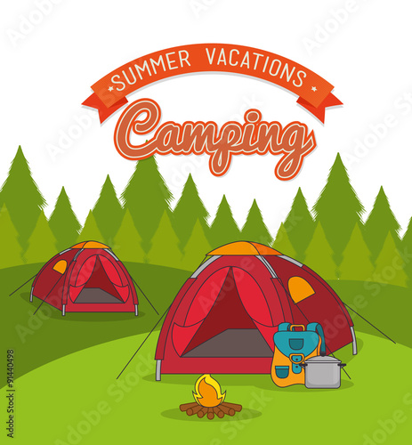 Camping vacation and travel