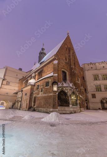Krakow, Poland, St Barbara's church  in snow #91441092
