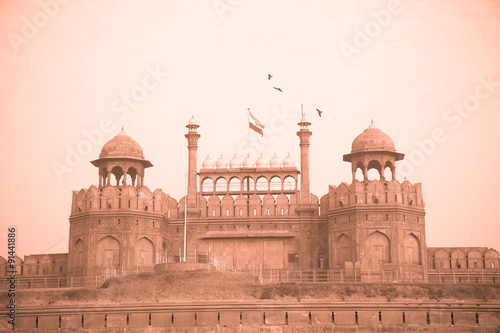 Red Fort, Delhi, India - monochrome