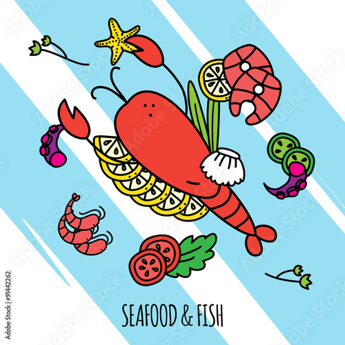 Seafood Concept Illustration 