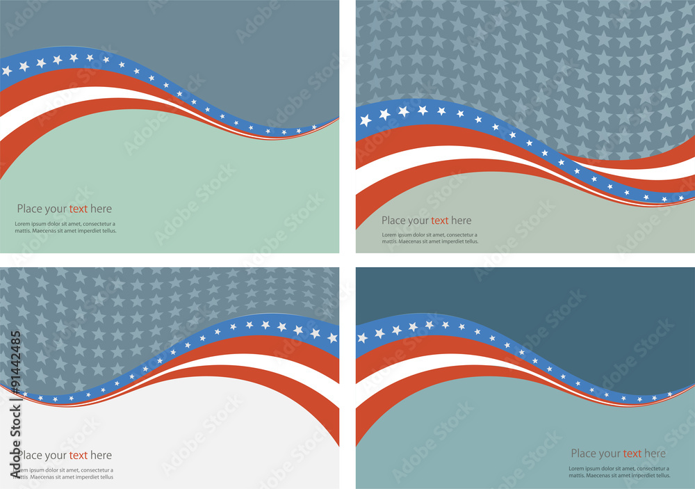 Fototapeta premium Abstract illustration of American flag