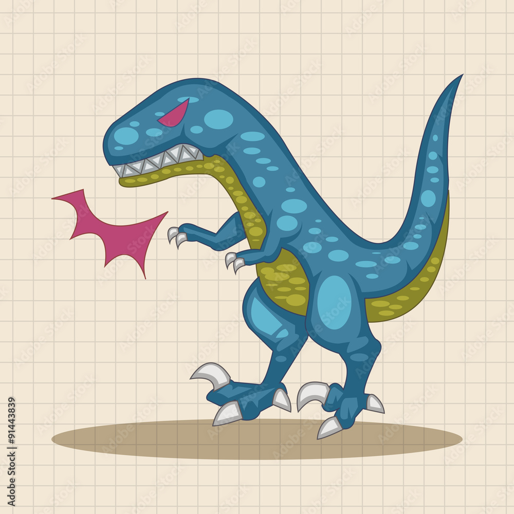 Naklejka premium dinosaur cartoon theme elements vector,eps