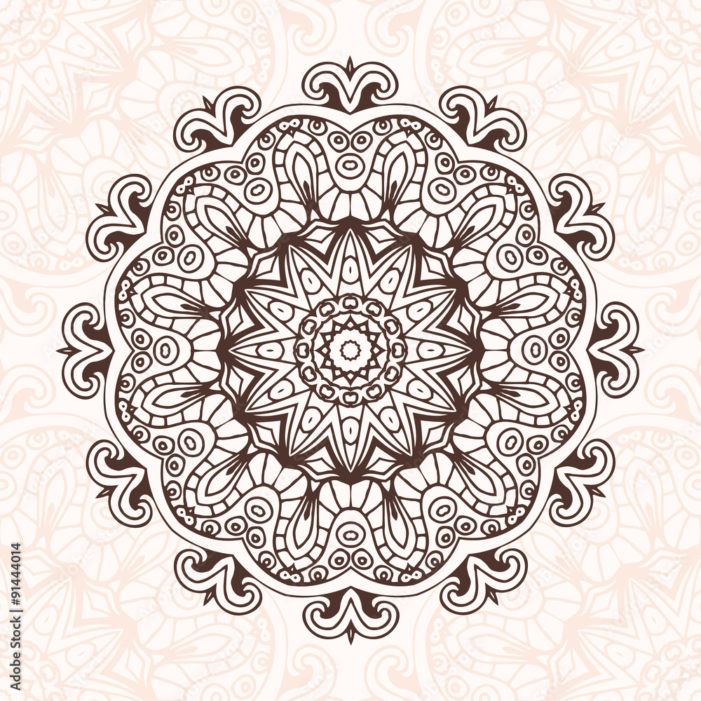 Abstract design element. Round mandala in vector. Graphic templa