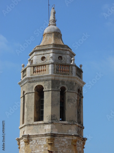 Sitges - Clocher de l'église de Saint Barthélemy et Sainte Tècle
