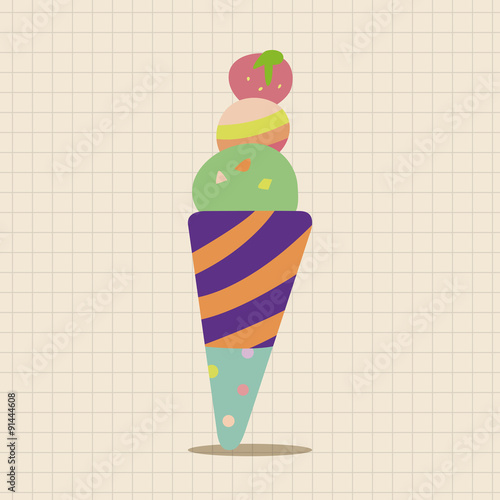 ice cream cartoon elements vector,eps