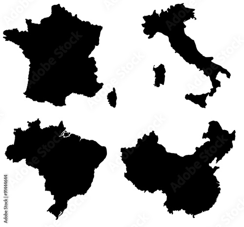 Cartes : France, Italie, Brésil et Chine