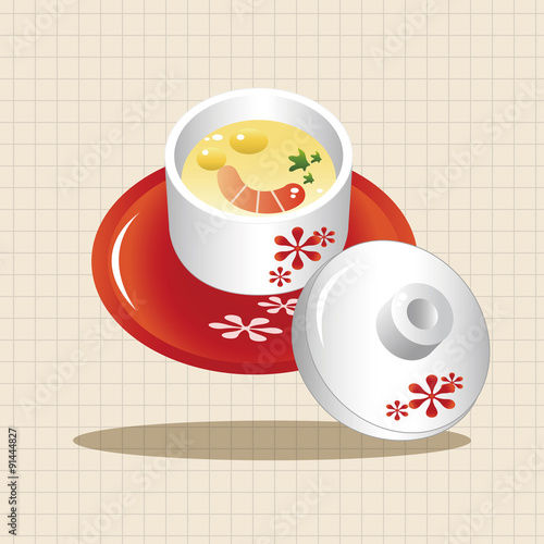 japanese food steamed egg elements vector,eps