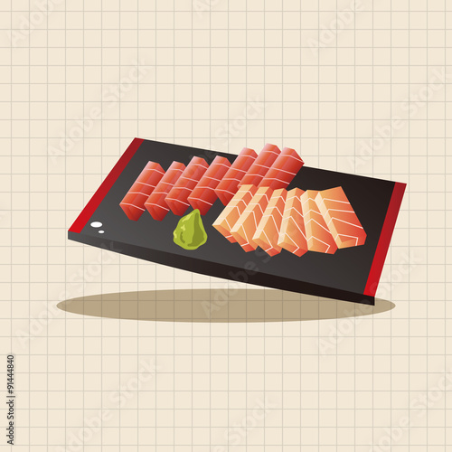 japanese food theme Sashimi elements vector,eps