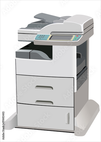 Professional multifunction printer isolated on white