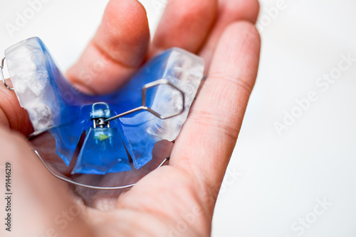 Εκτύπωση καμβά Dental Blue Removable Brace or Retainer for Teeth, Orthodontic