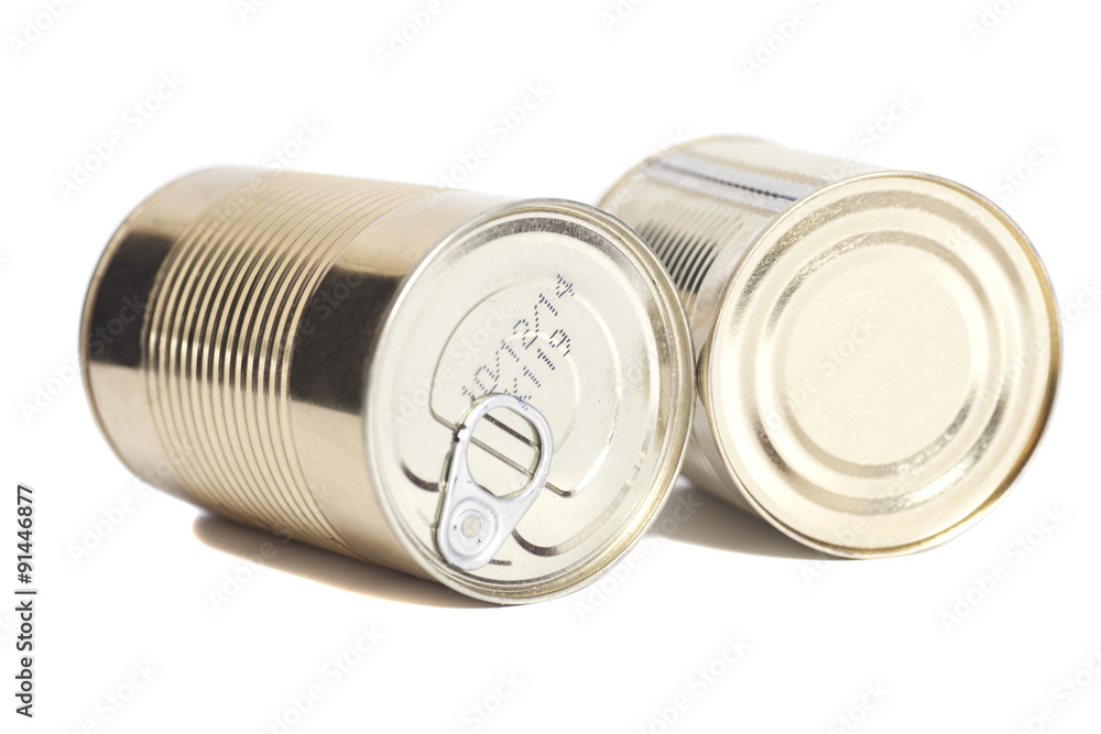 sealed metal cans isolated on white background sealed metal cans isolated on white background
