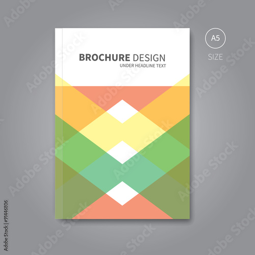 vector brochure flyer template for book design / business brochure with colour shapes for print