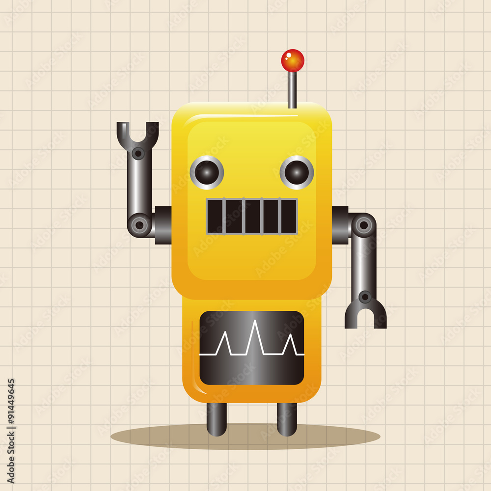Fototapeta premium robot cartoon theme elements vector,eps