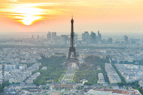 Eiffel Tower with blue sky, Paris © pigprox
