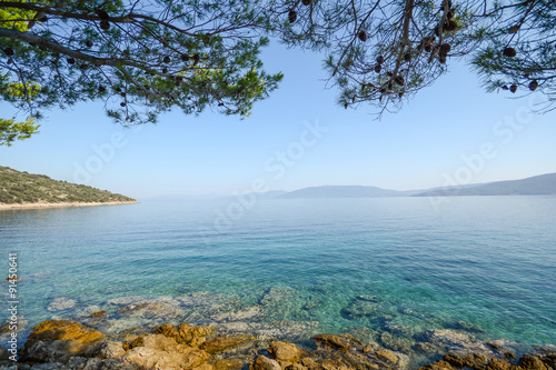 Cres Island, Croatia: View from the beach promenade on the sea  near village Valun © ah_fotobox