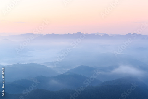 Mist over the mountains.landscape © pigprox