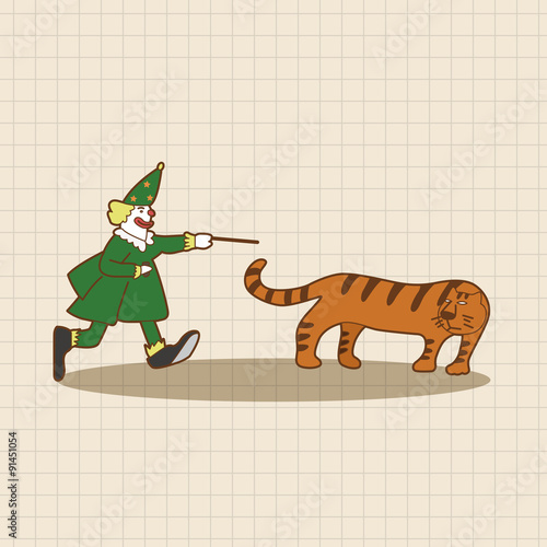 circus tamer theme elements vector,eps