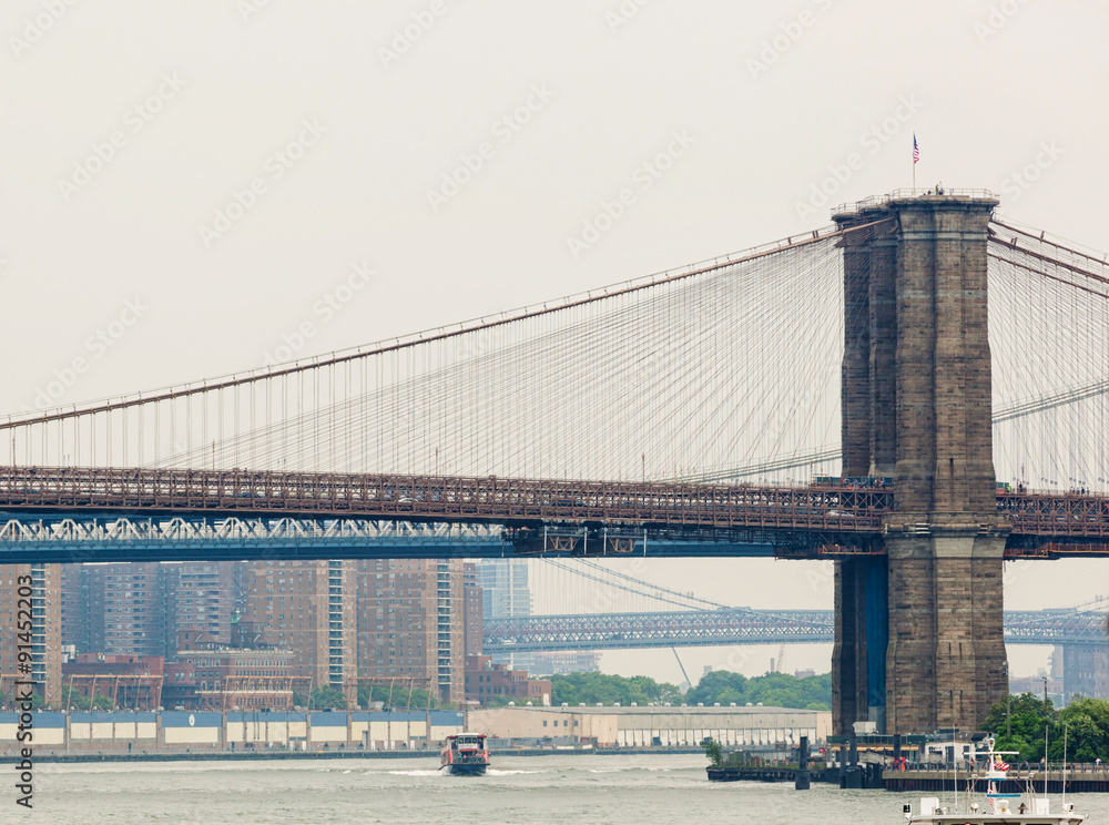 Naklejka premium Brooklyn and Manhattan bridges