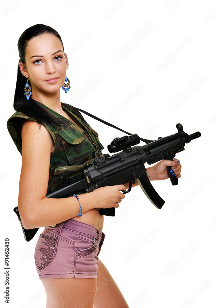 Woman with gun