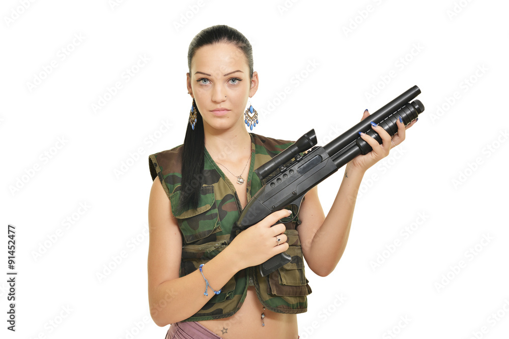 Woman with gun