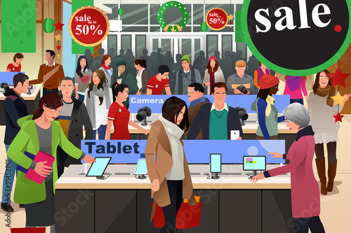 People Shopping on Black Friday
