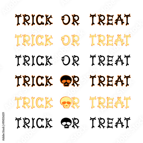 SET vector design elements: halloween title