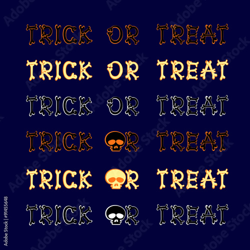 SET vector design elements: halloween title